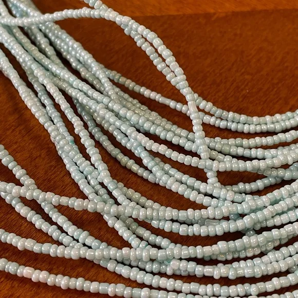 Blue Seed Bead Necklace - Picture 3 of 5